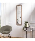 Miroir rectangulaire arrondi 120x40 cm effet bois texturé chêne vieilli - MANADO