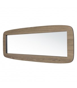 Miroir rectangulaire arrondi 120x40 cm effet bois texturé chêne vieilli - MANADO