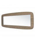 Miroir rectangulaire arrondi 120x40 cm effet bois texturé chêne vieilli - MANADO