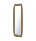 Miroir rectangulaire arrondi 120x40 cm effet bois texturé chêne vieilli - MANADO