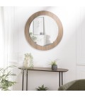 Miroir rond 80x80cm couleur chêne vieilli MANADO