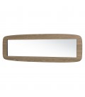 Miroir rectangulaire arrondi 120x40 cm effet bois texturé chêne vieilli - MANADO