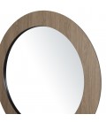 Miroir rond 80x80cm couleur chêne vieilli MANADO