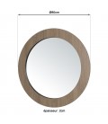 Miroir rond 80x80cm couleur chêne vieilli MANADO