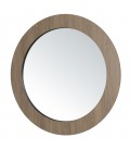 Miroir rond 80x80cm couleur chêne vieilli MANADO