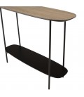 Console 2 plateaux 100x30cm bois chêne vielli et noir MANADO