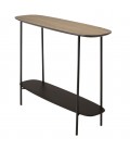 Console 2 plateaux 100x30cm bois chêne vielli et noir MANADO