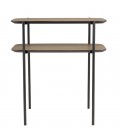 Table d'appoint console double plateau chêne vieilli et noir MANADO