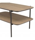 Table basse rectangle angles arrondis double plateau chêne vieilli MANADO