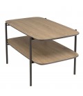 Table basse rectangle angles arrondis double plateau chêne vieilli MANADO