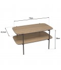 Table basse rectangle angles arrondis double plateau chêne vieilli MANADO