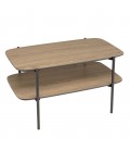 Table basse rectangle angles arrondis double plateau chêne vieilli MANADO