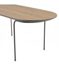 Table basse angles arrondis 100x40cm chêne vieilli pieds métal MANADO