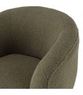 Fauteuil cosy enveloppant tissu bouclette vert kaki BOGOTA