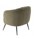 Fauteuil cosy enveloppant tissu bouclette vert kaki BOGOTA