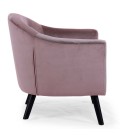 Fauteuil scandinave velours rose Fidely - 