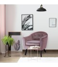 Fauteuil scandinave velours rose Fidely - 