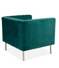 Fauteuil moderne coutures verticales velours vert Leif - 