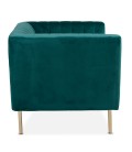 Fauteuil moderne coutures verticales velours vert Leif - 