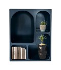 Meuble de rangement noir à étagères en arche troglodyte 60cm Giulia - 