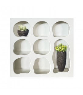 Meuble de rangement 8 cases style troglodyte blanc L58cm Giulia