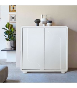 Buffet 2 portes design blanc 80cm Valono