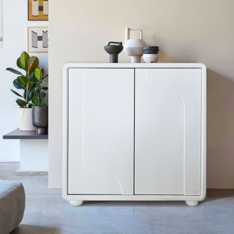 Buffet 2 portes design blanc 80cm Valono - 