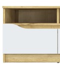 Meuble TV 130cm bois clair et blanc 3 tiroirs et 3 niches Glorio - 