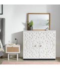 Buffet style oriental avec moulures L85cm bois blanc Munich - 