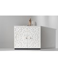 Buffet style oriental avec moulures L85cm bois blanc Munich - 