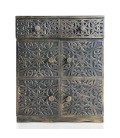 Buffet bois sculpté style oriental 6 portes L70cm bronze patiné Milga - 