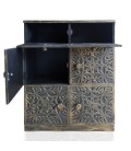 Buffet bois sculpté style oriental 6 portes L70cm bronze patiné Milga - 