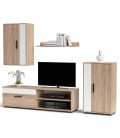 Meubles salon coin TV 200cm bois clair et clair 4 éléments Inzaghi - 