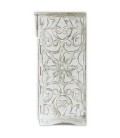 Buffet bois sculpté style oriental 6 portes L70cm blanc patiné Milga - 