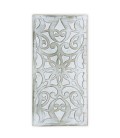 Buffet bois sculpté style oriental 6 portes L70cm blanc patiné Milga - 