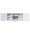 Buffet style ethnique avec moulures 120cm blanc patiné John - 