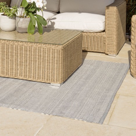 Tapis dextérieur rect 200x290cm gris et blanc CANCUN