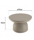 Table basse ronde 70x70cm effet béton PRESTIGE