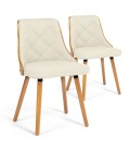 Lot de 2 chaises scandinaves bicolores Lalix - 