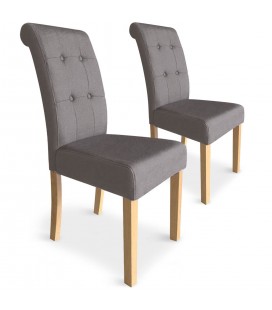 Lot de 2 chaises tissu taupe Adam