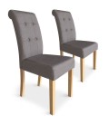 Lot de 2 chaises tissu taupe Adam - 