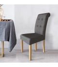 Lot de 2 chaises tissu taupe Adam - 