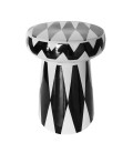 Pouf en céramique noir et blanc Africa - 