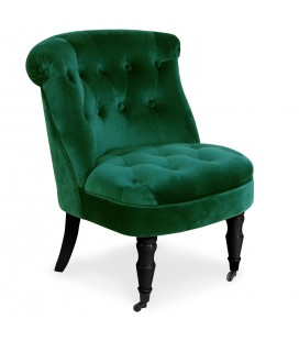 Fauteuil crapaud velours vert Princa