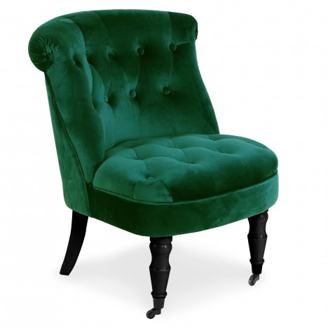 Fauteuil crapaud velours vert Princa - 