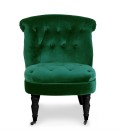 Fauteuil crapaud velours vert Princa - 