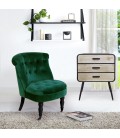 Fauteuil crapaud velours vert Princa - 