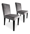 Lot de 2 chaises matelassées velours argent Milo - 