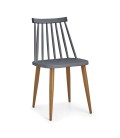 Lot de 2 chaises scandinaves gris Deauville - 