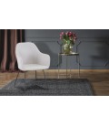 Chaise fauteuil métal noir et tissu beige Birmingham - 